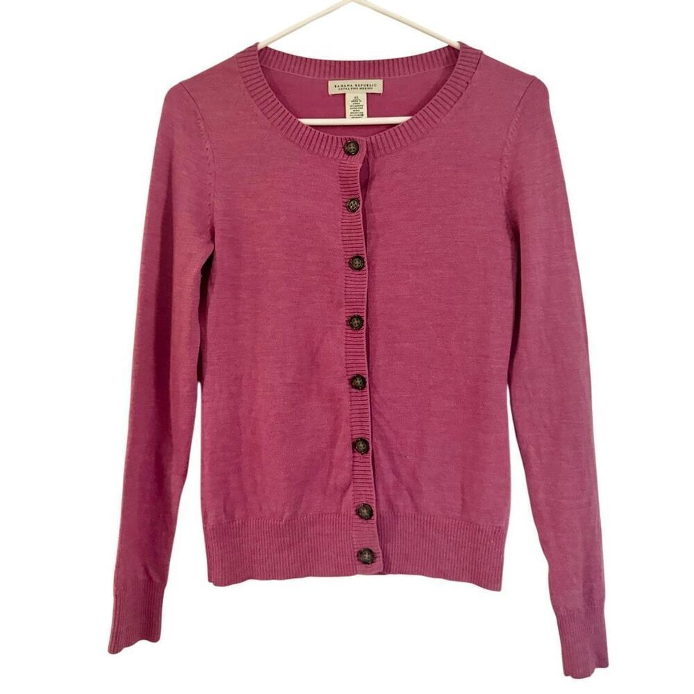 Banana Republic Raspberry Pink Button-Up Cardigan - Picture 2 of 8